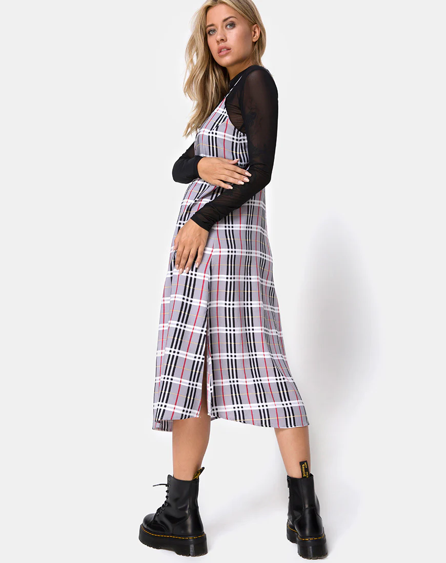 Seama Dress in Heritage Check - Awmao