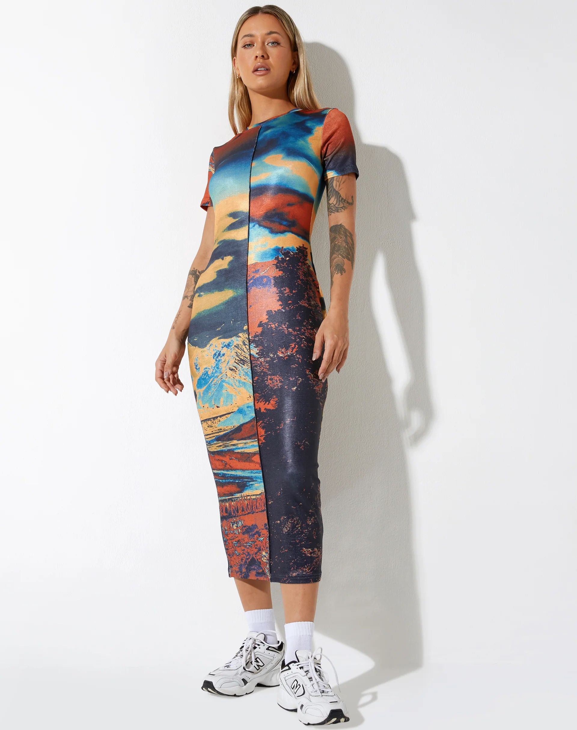 Tapaki Midi Dress in Heat Map - Awmao