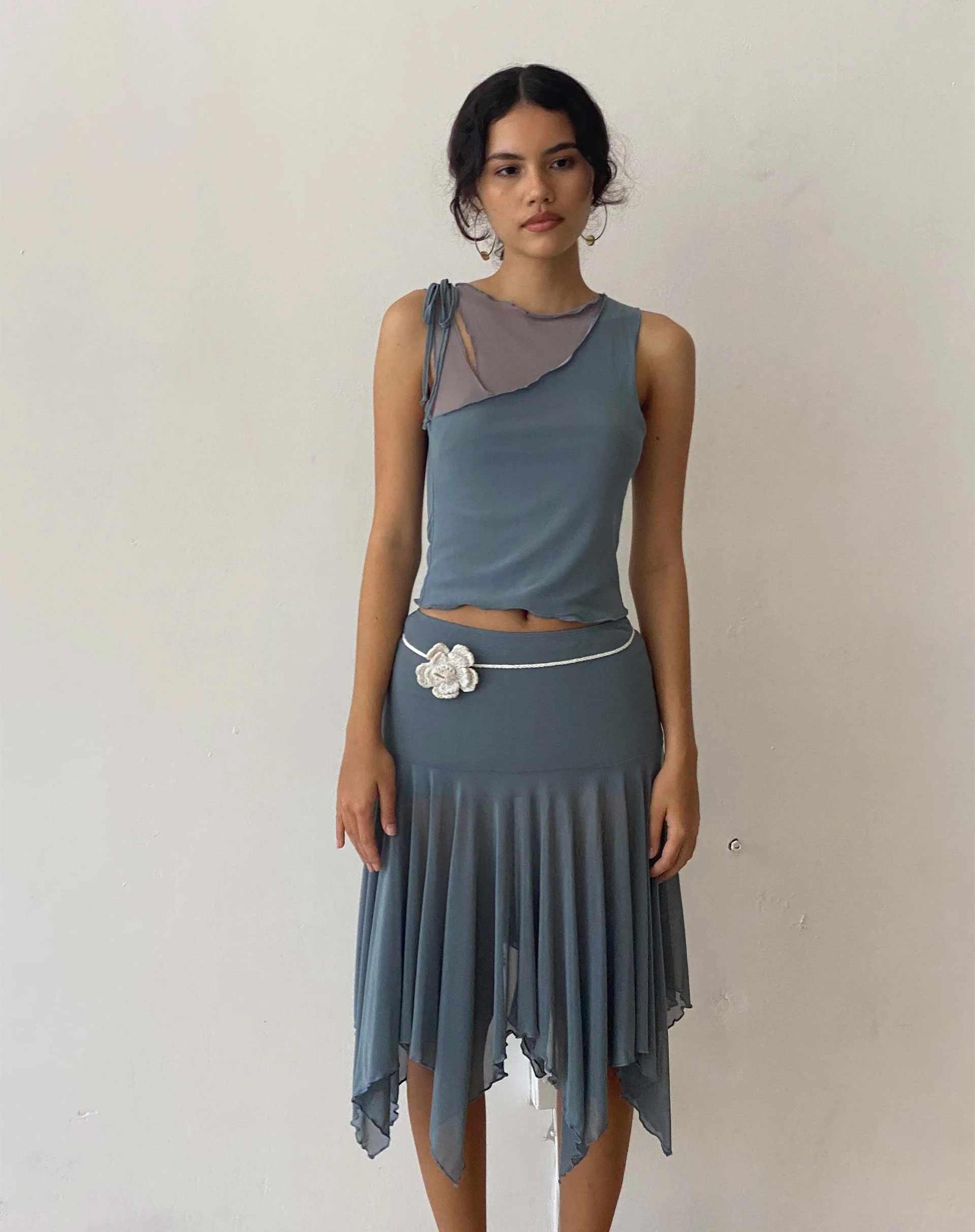Moni Vest in Blue Grey Mesh - Awmao