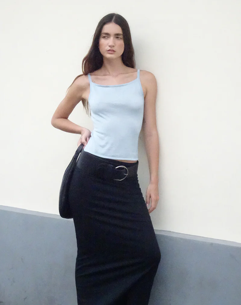 Raiya Vest Top in Baby Blue - Awmao