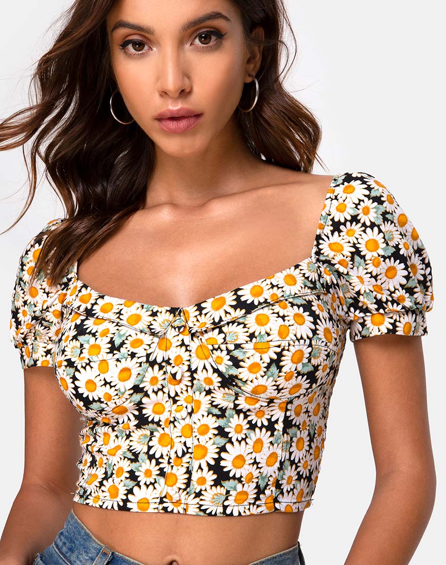 Fahrani Top in Delightful Daisy - Awmao