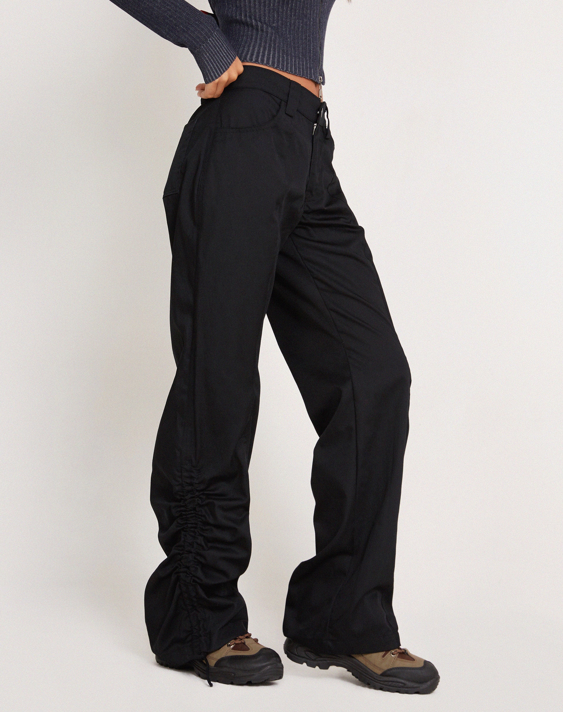 Bracha Low Rise Cargo Trousers in Black - Awmao