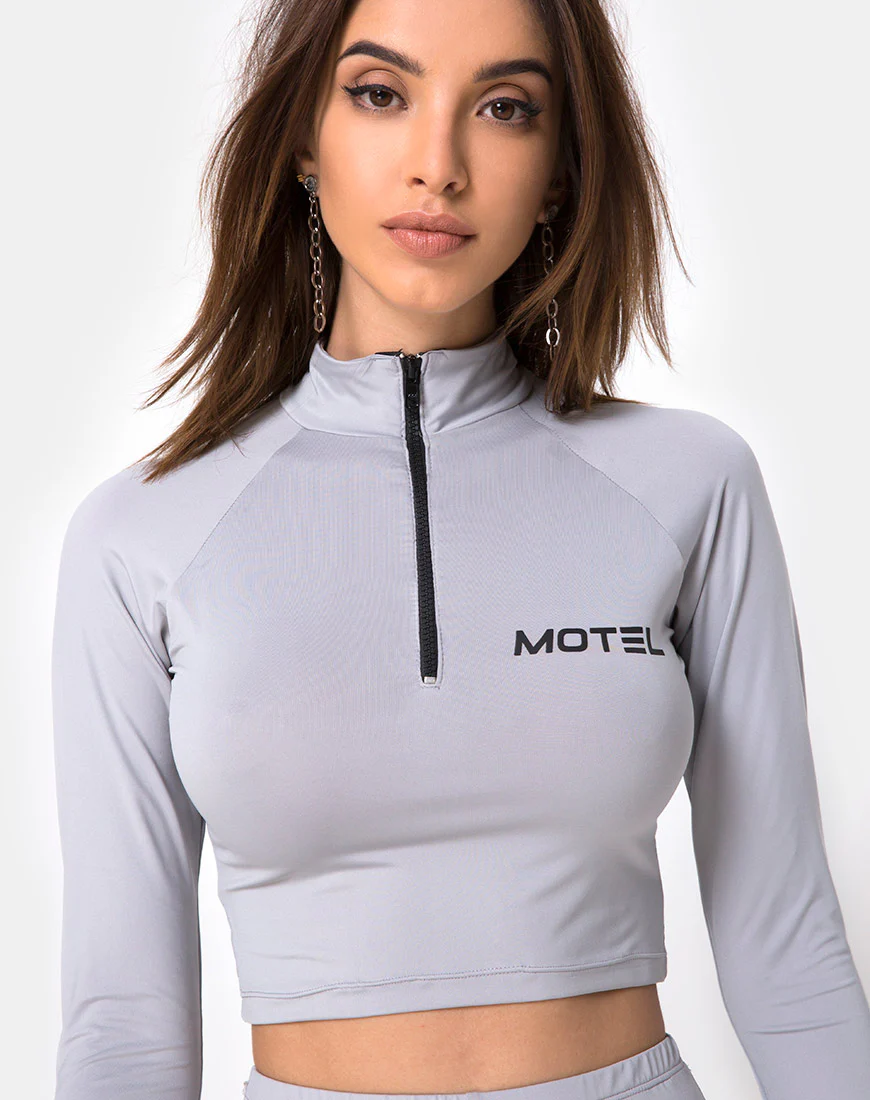 Vanya Crop Top in Grey Motel - Awmao