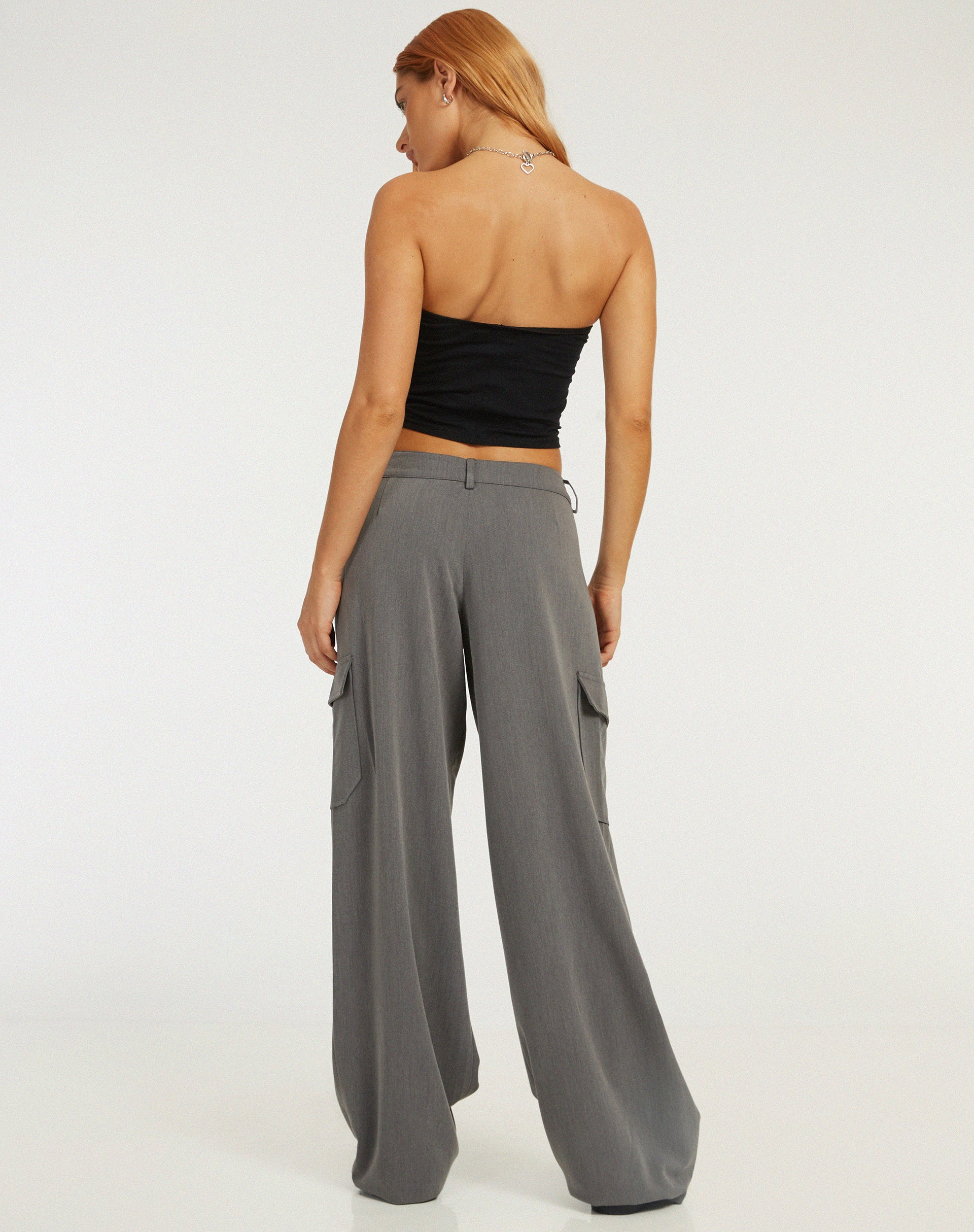 Low Rise Abba Cargo in Charcoal - Awmao