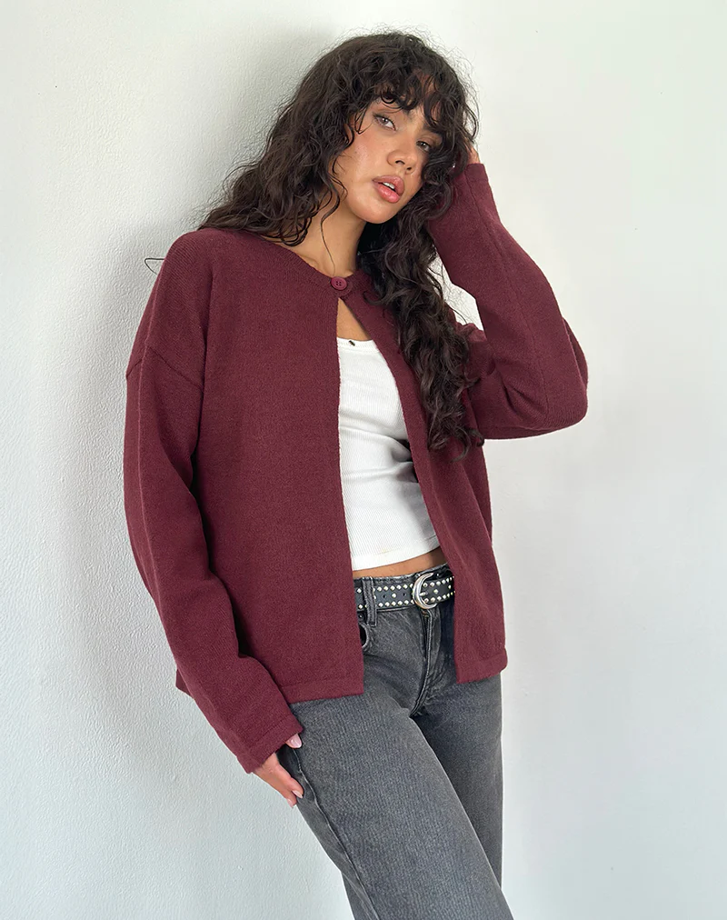 Maureen Cardigan in Wine - Awmao