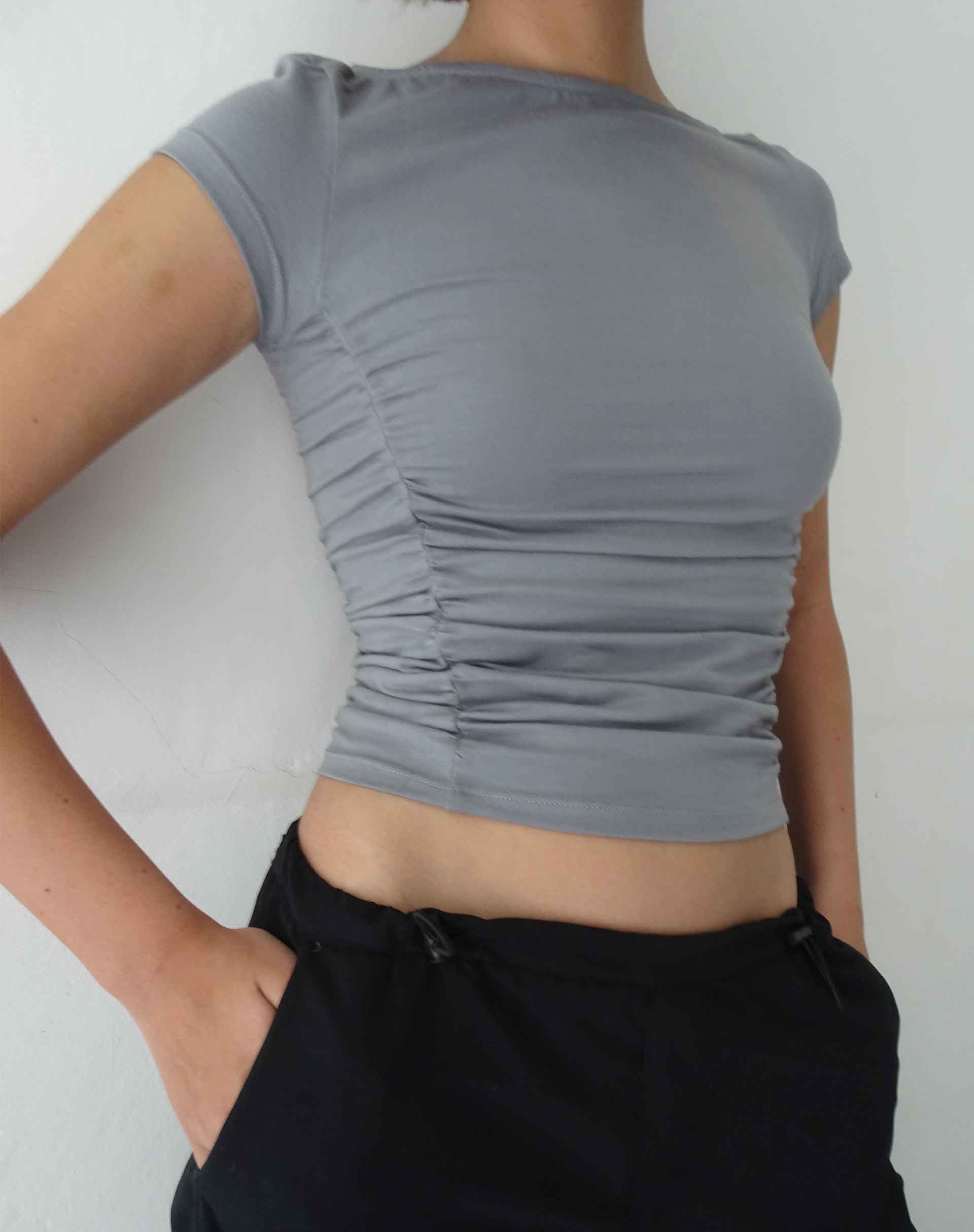 Grae Crop Top in Grey - Awmao