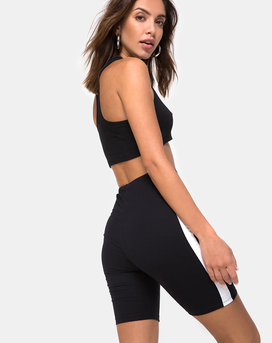 Cirst Short in Black with White Stripe - Awmao