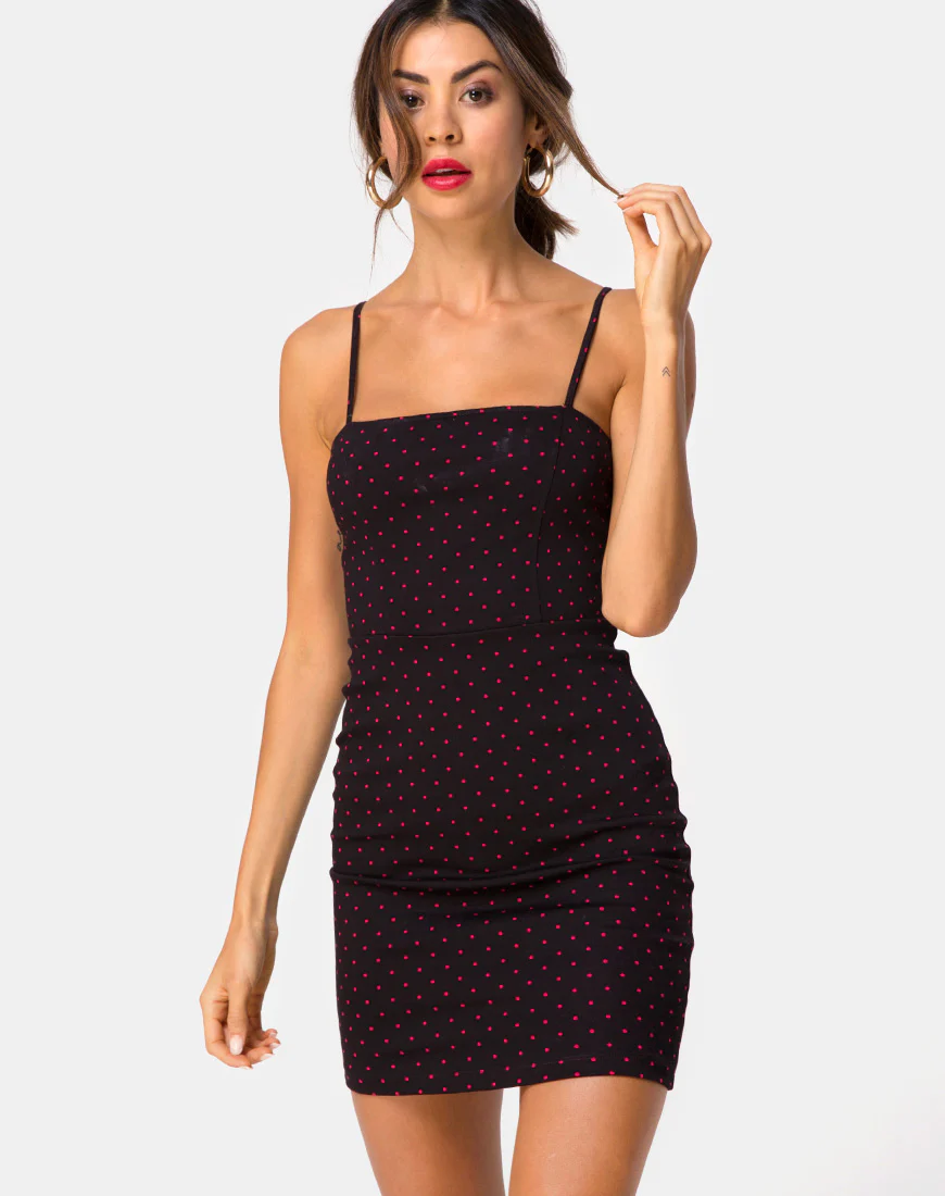 Boco Dress in Cuban Dot Red - Awmao
