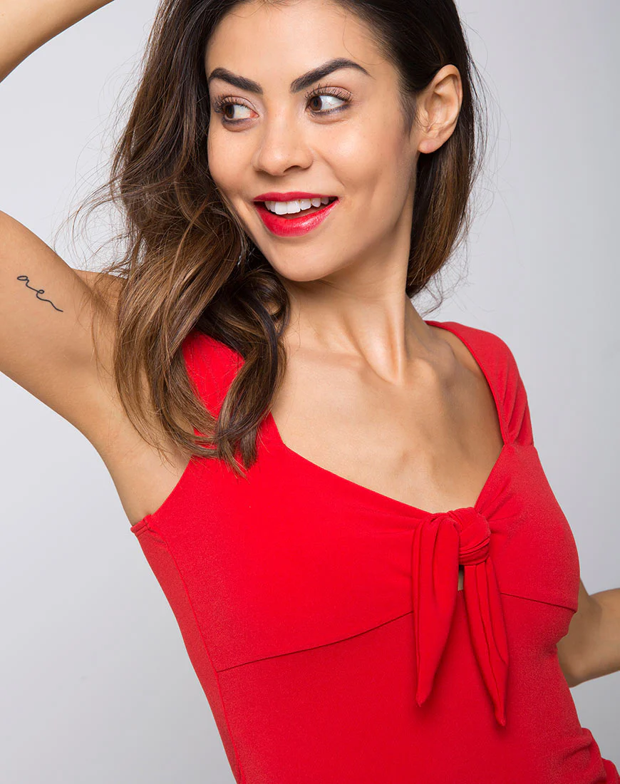 Gainer Bodycon Dress in Red - Awmao