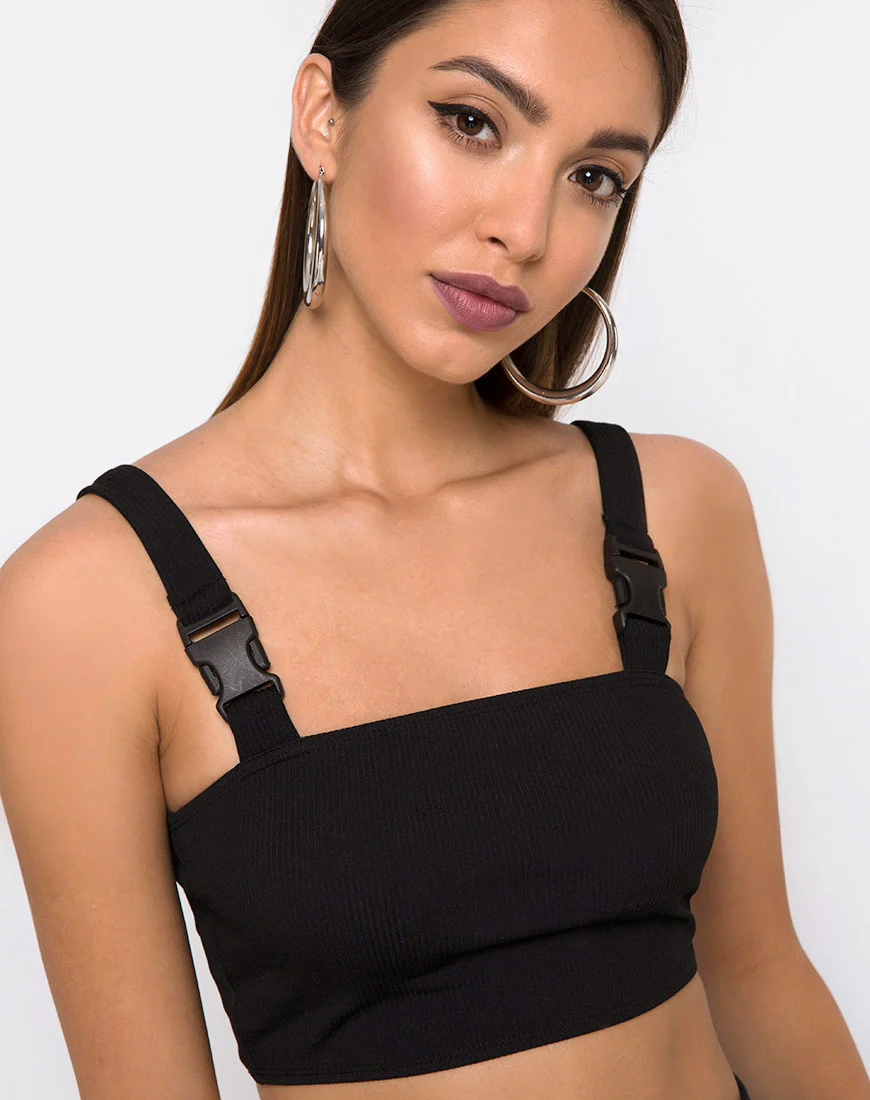 Farety Top in Black with Derlin Clip - Awmao