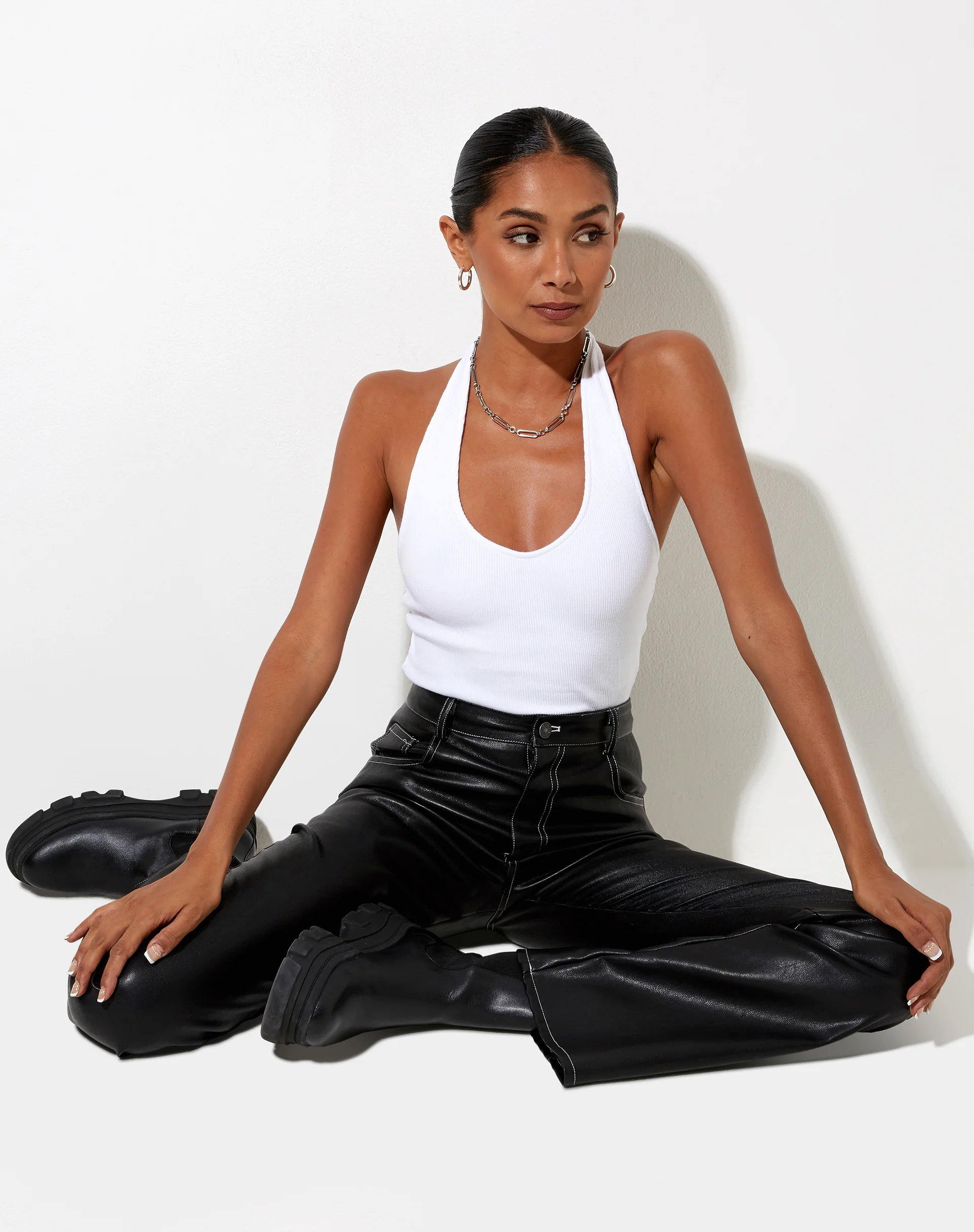 Zagh Top in Rib White - Awmao