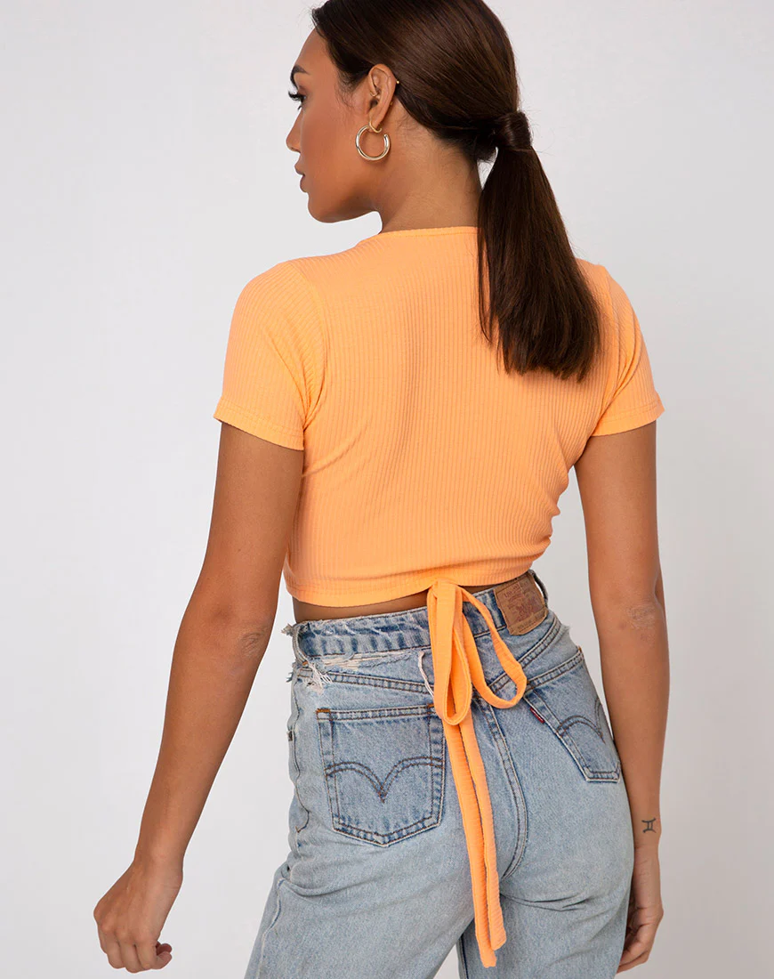 Bria Top in Rib Cantaloupe - Awmao