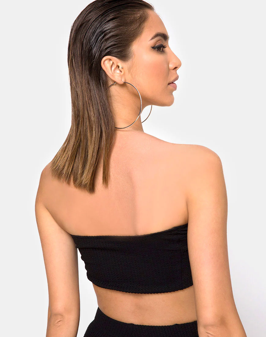 Bomb Tube Top in Black Jumbo Rib - Awmao