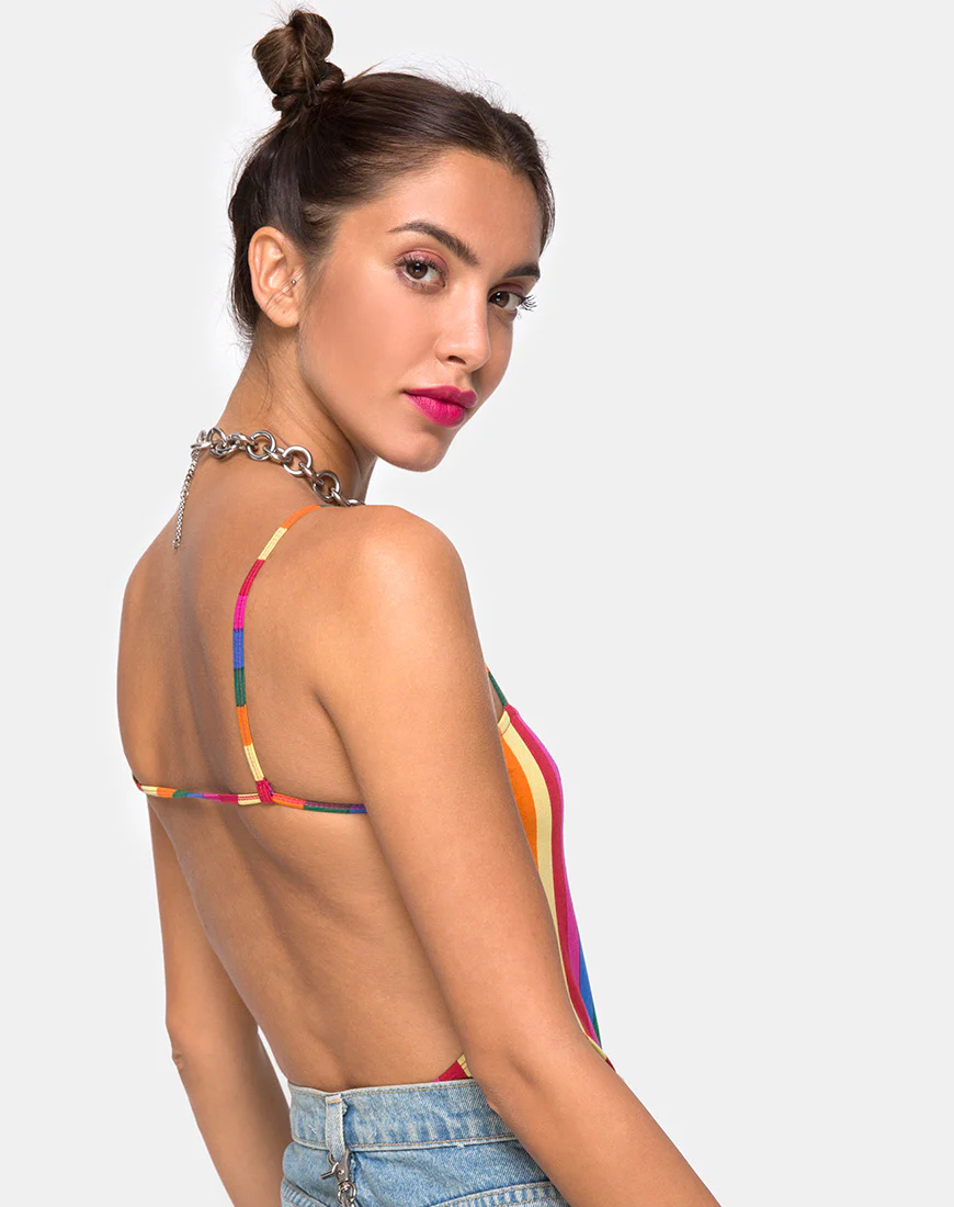 Lucia Bodice in Good Times Stripe X Princess Polly - Awmao