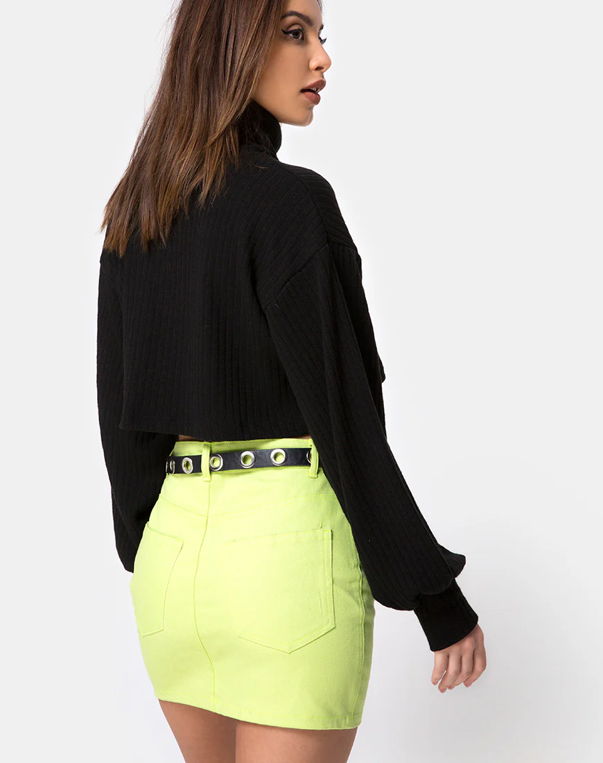 Mini Broomy Skirt in Lime - Awmao