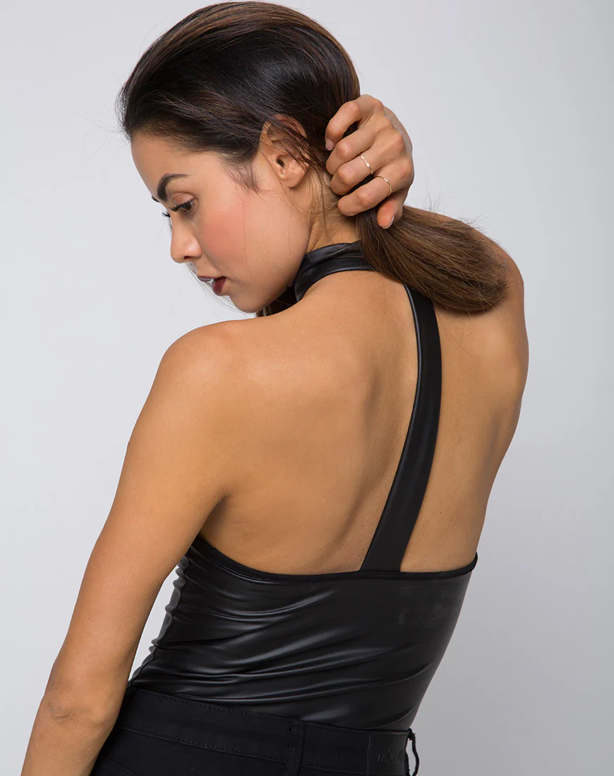 Rassa Bodice in Pu Matte Black - Awmao