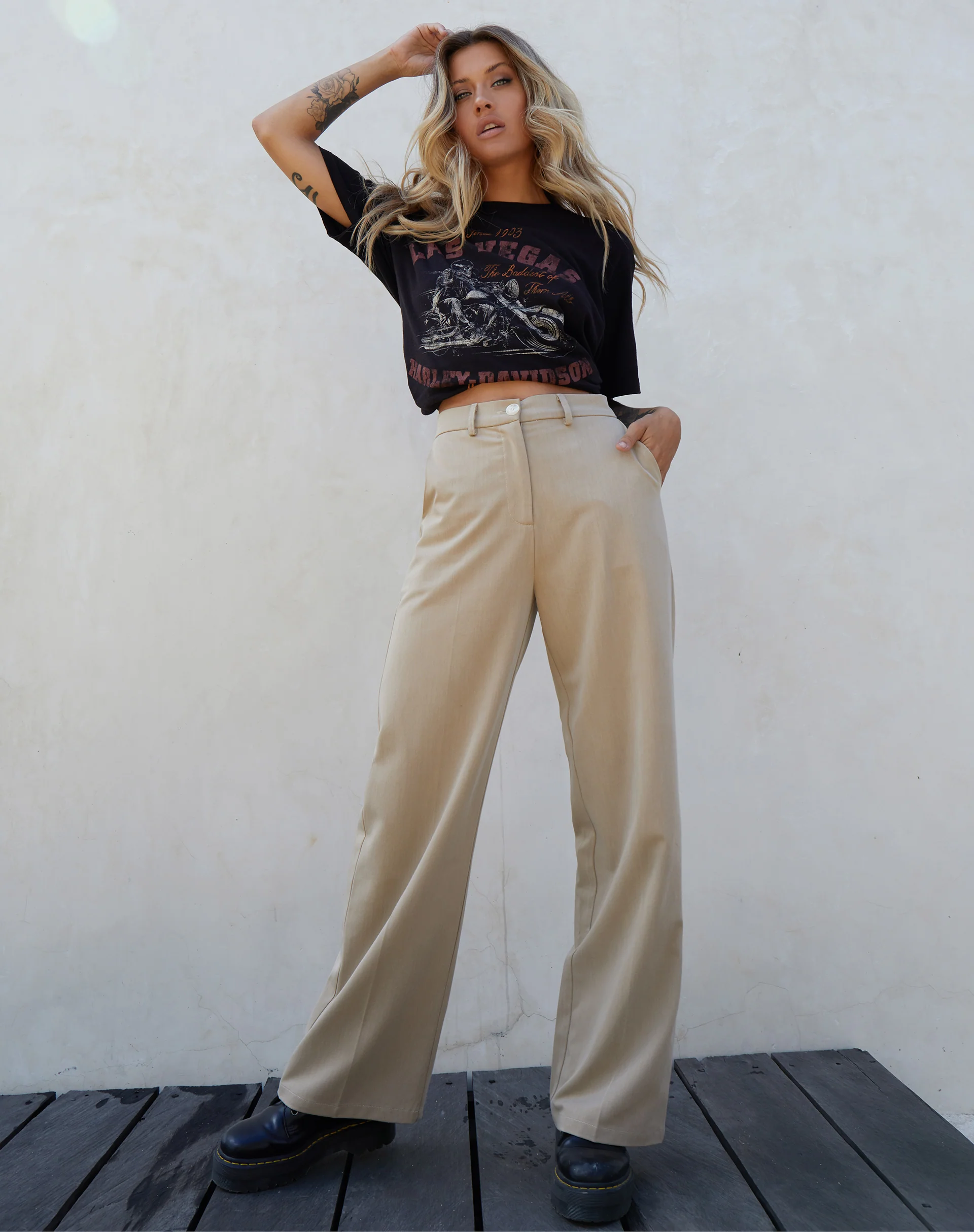 Abba Trouser in Tan - Awmao