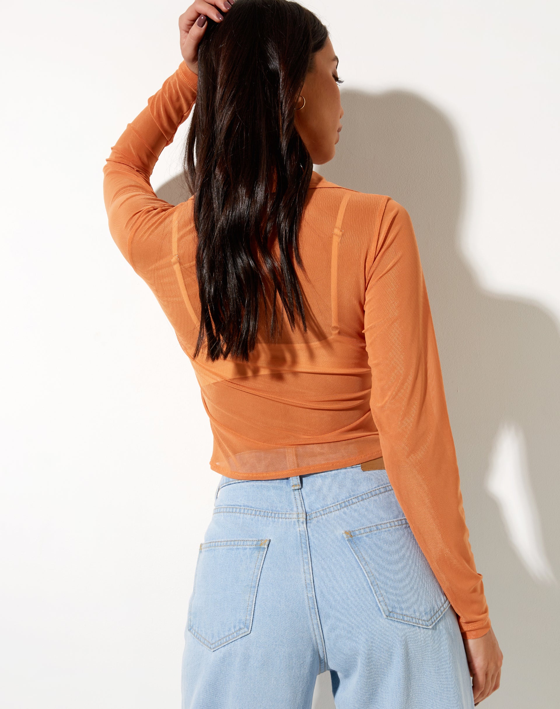 Kelly Shirt in Mesh Orange - Awmao