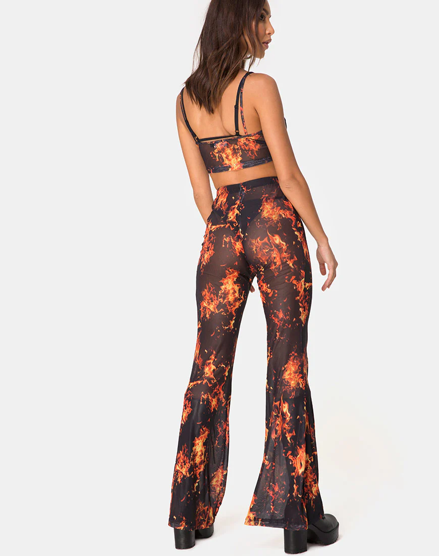 Herlom Flare Trouser in Fire Mesh - Awmao