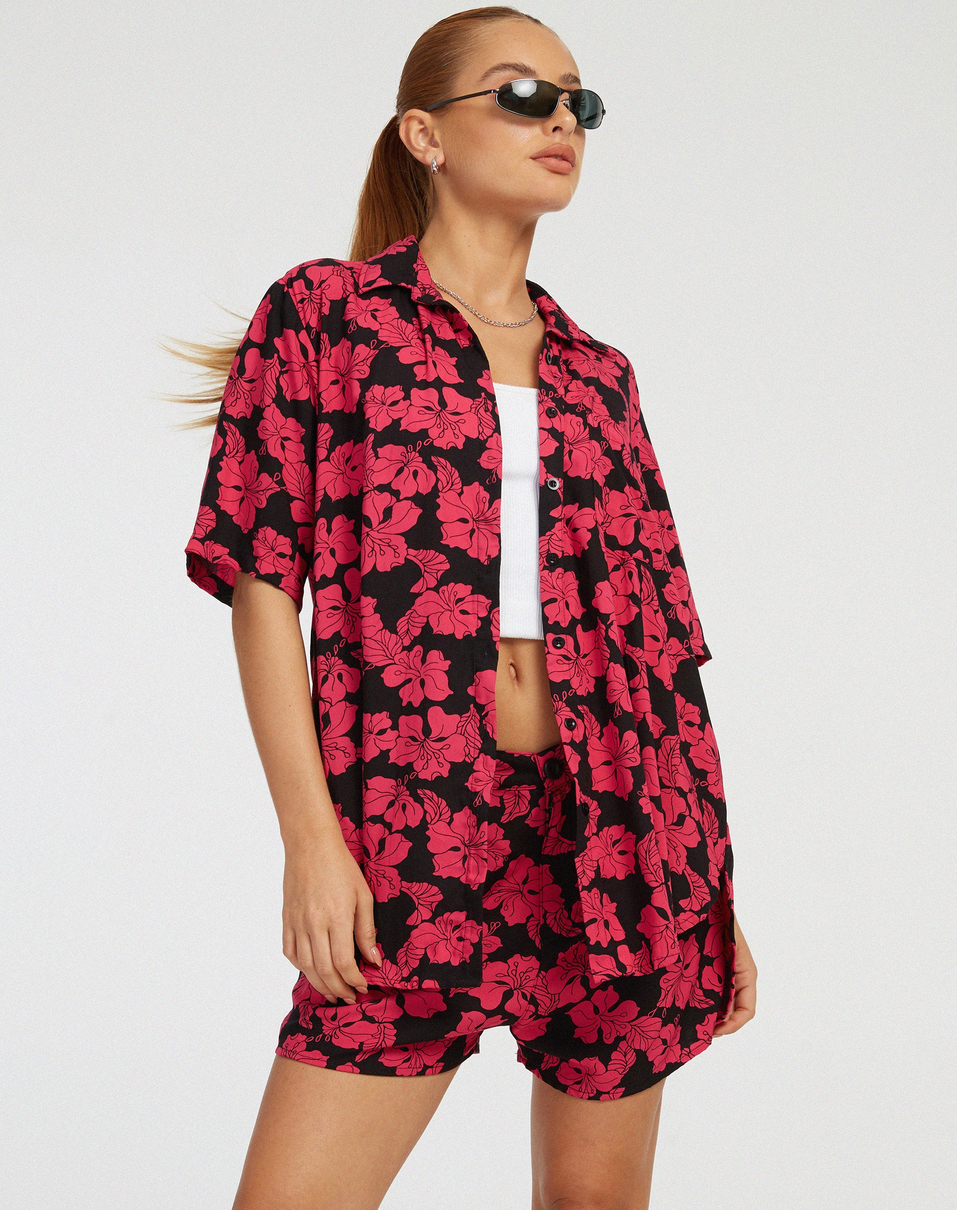 Smith Shirt in Vacation Hot Pink - Awmao
