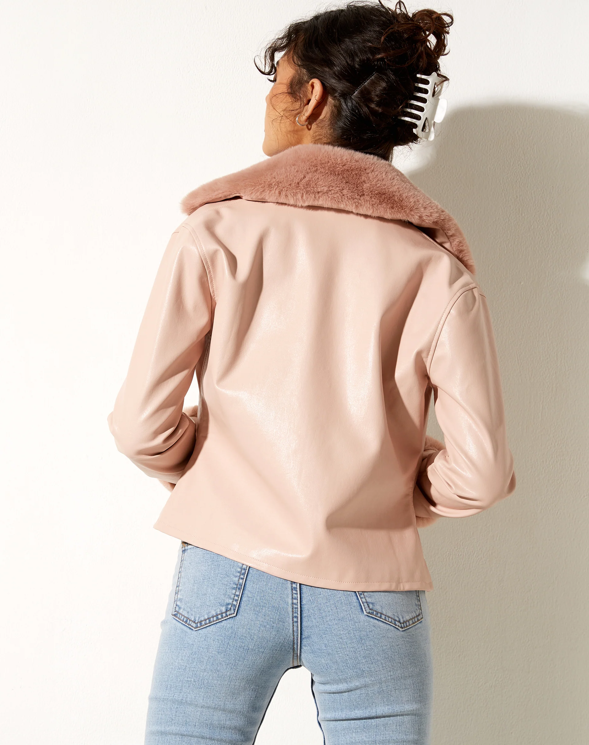 Neliya Jacket in Pu Pink - Awmao