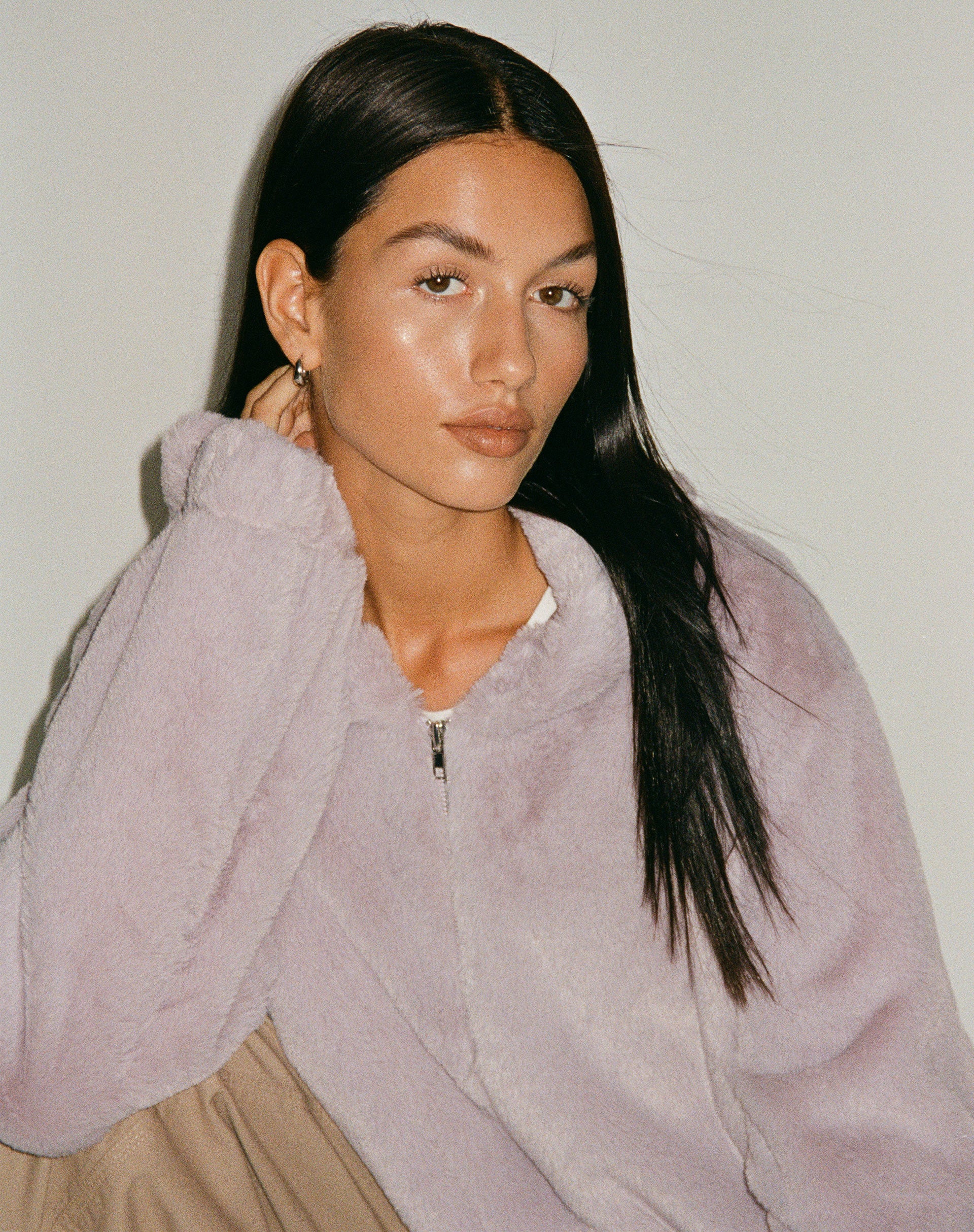 Banowa Zip Up Jacket in Lilac - Awmao