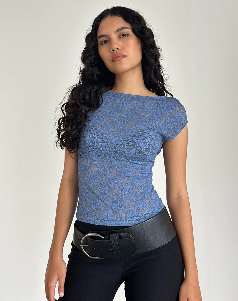 Nova Top in Moonlight Blue Lace - Awmao