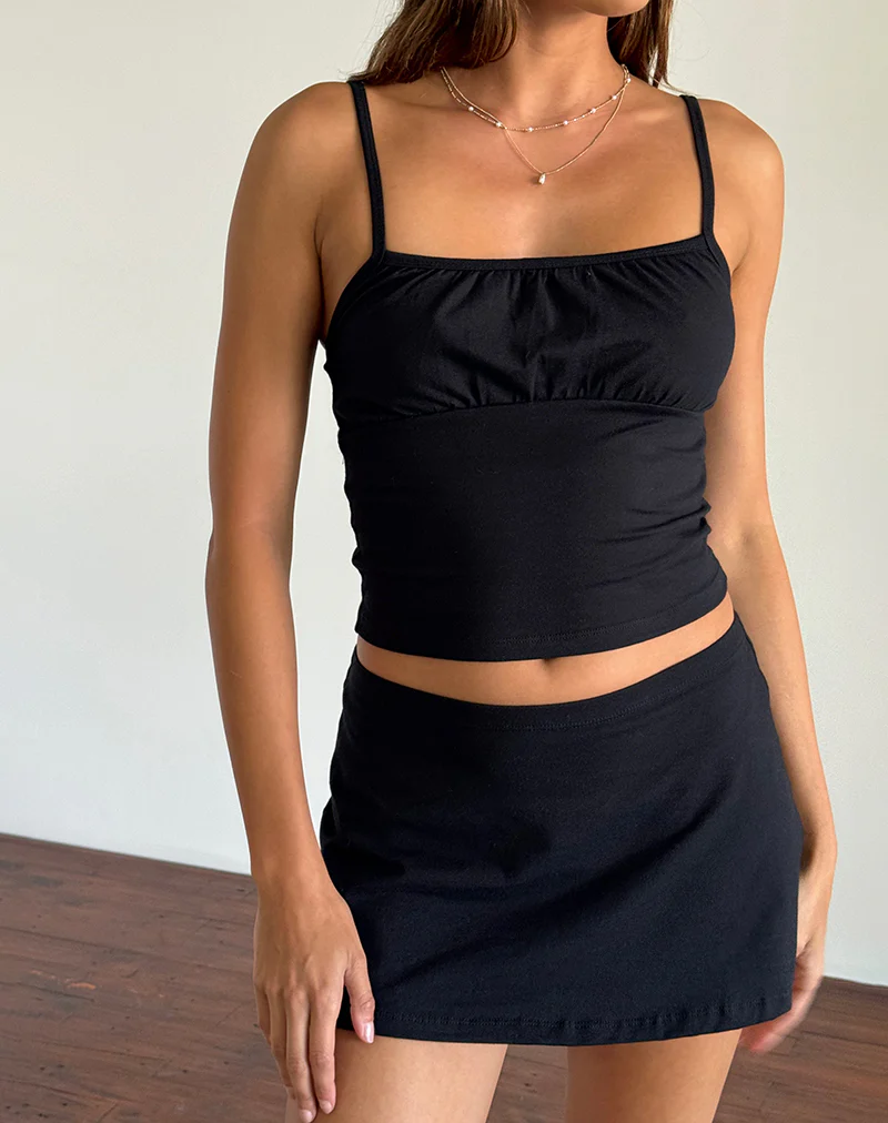 Sasya Cami Top in Black - Awmao