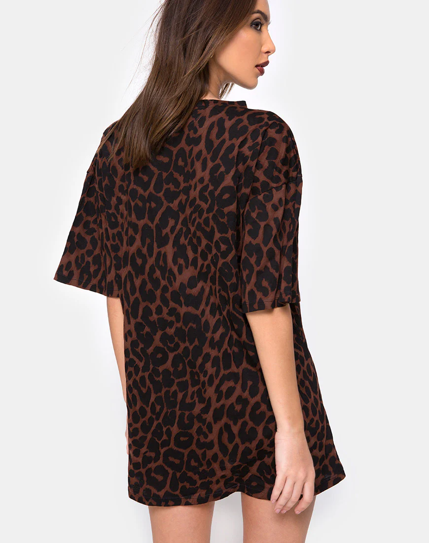 Sunny Kiss Oversize Tee in Oversize Jaguar Brown - Awmao