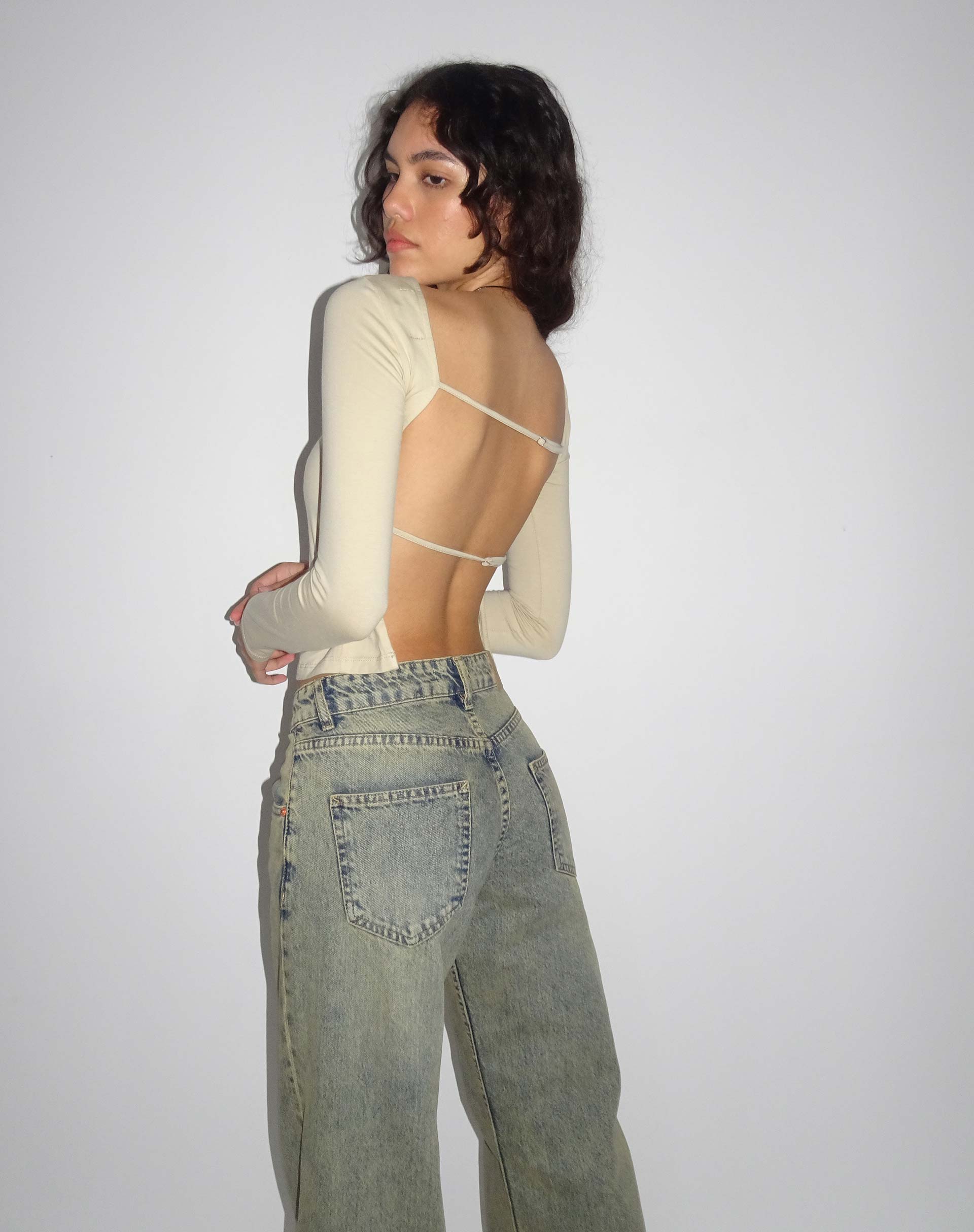Ansita Long Sleeve Top in Coconut Milk - Awmao