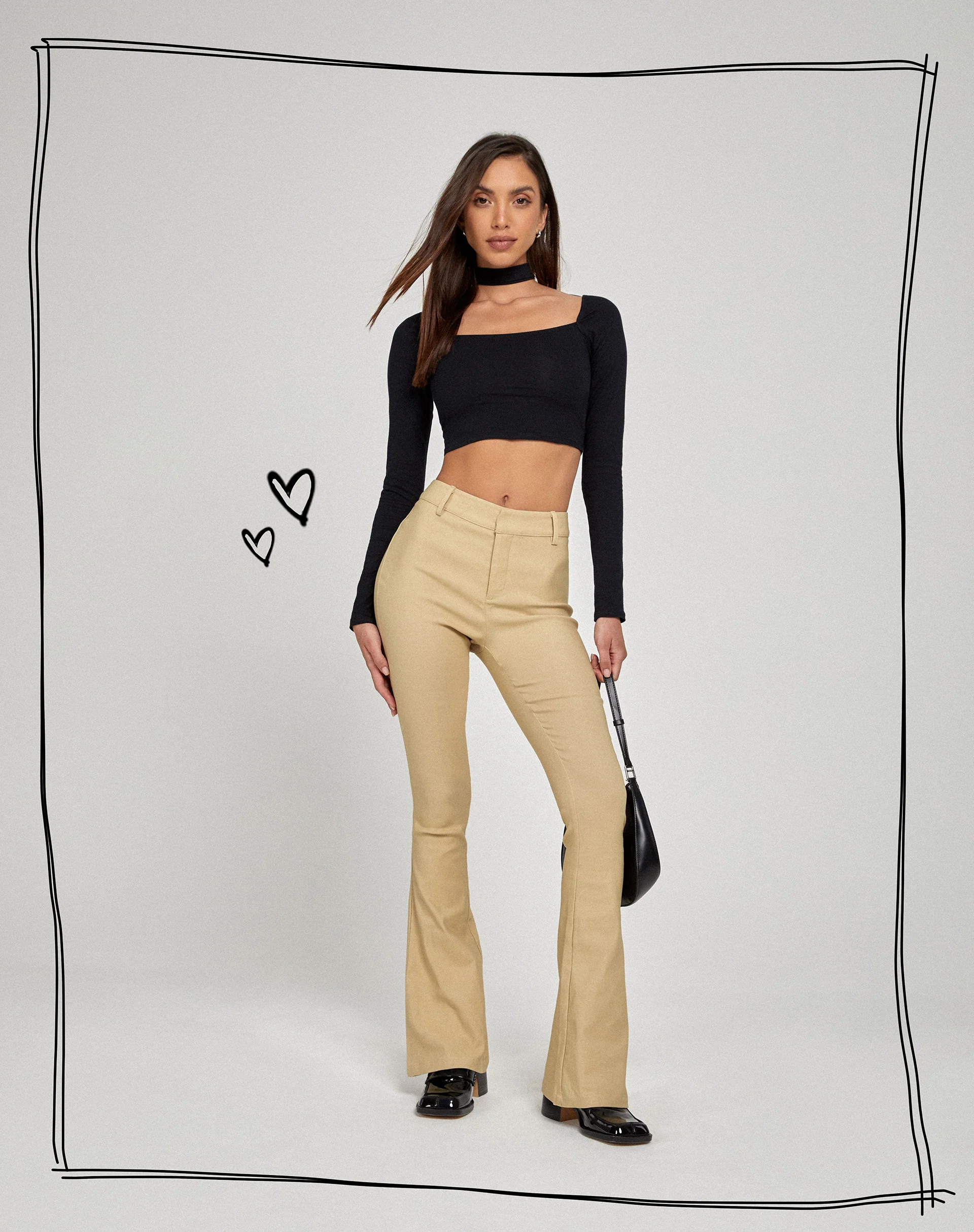 Jopanka Flare Trouser in Tailoring Ecru - Awmao