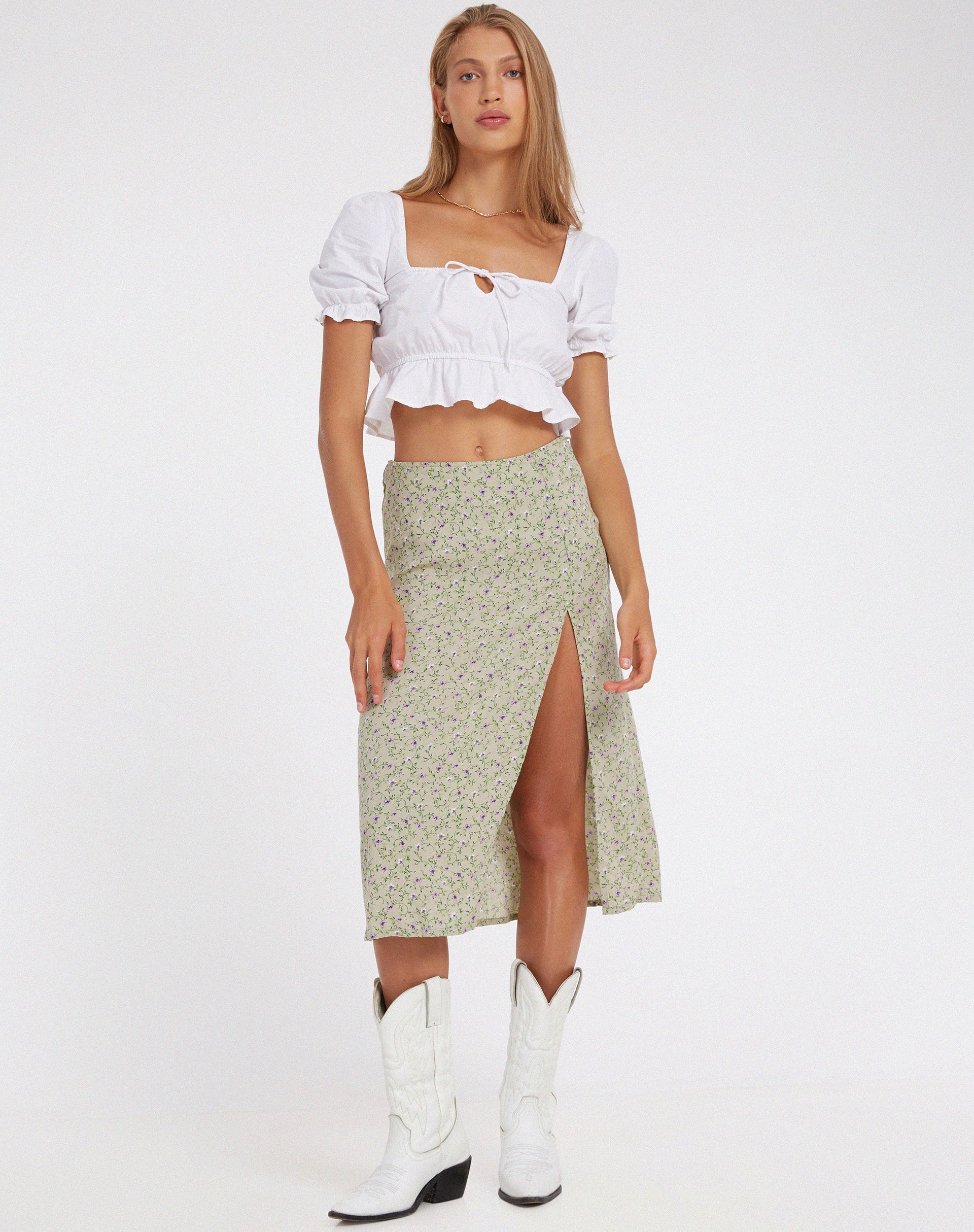 Seko Midi Skirt in Parma Violet - Awmao