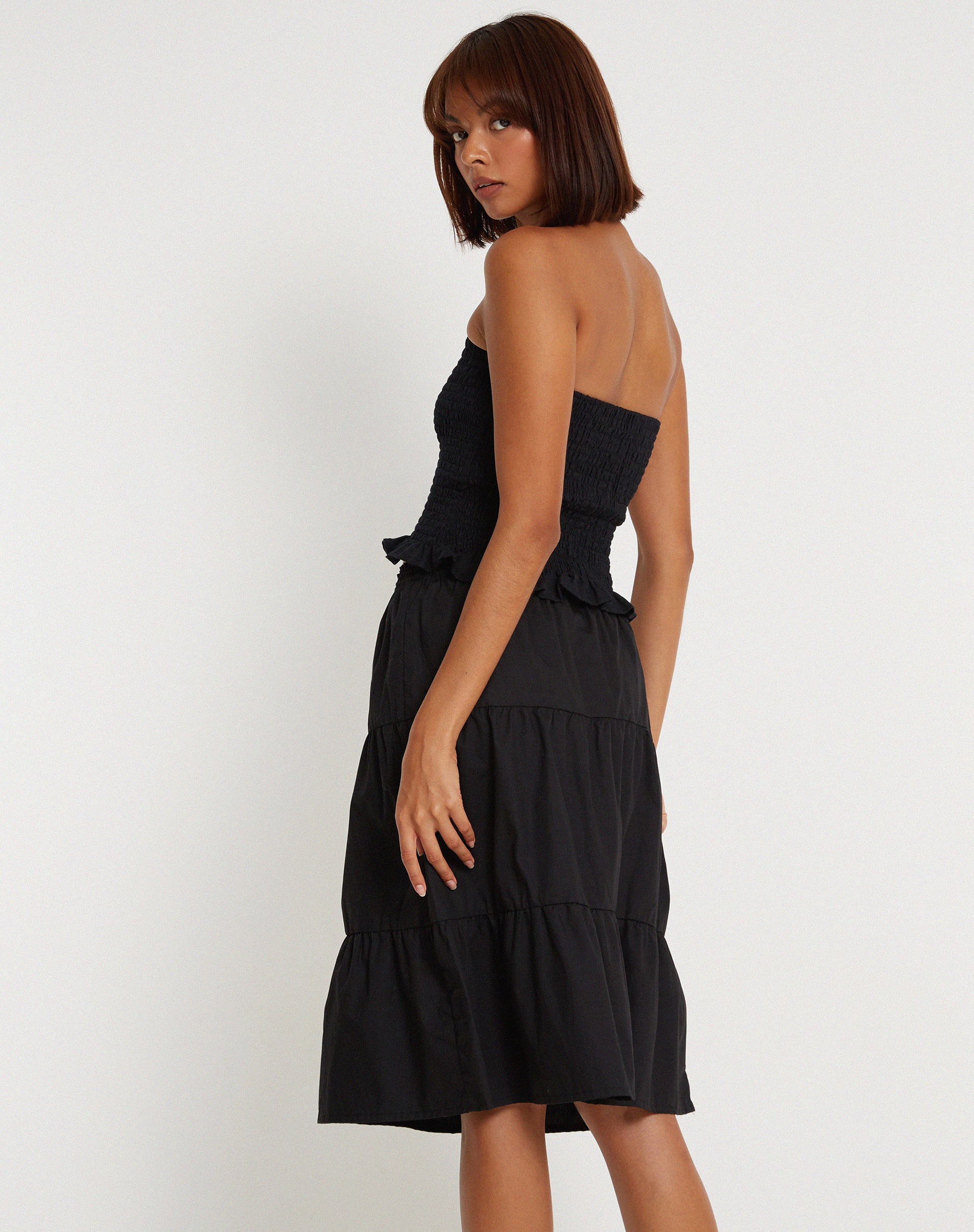 Kiyo Bandeau Top in Black - Awmao