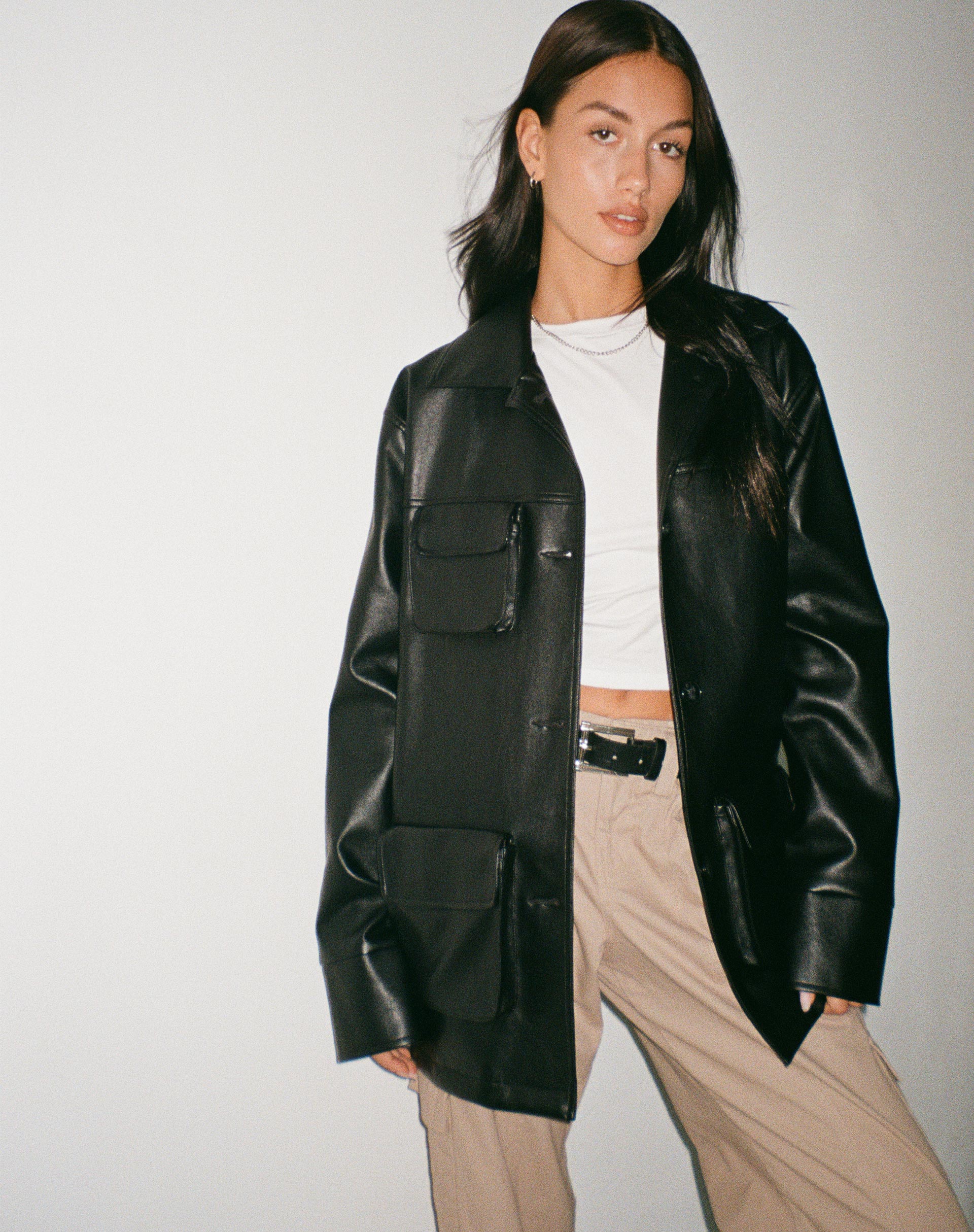 Tavira Jacket in PU Black - Awmao