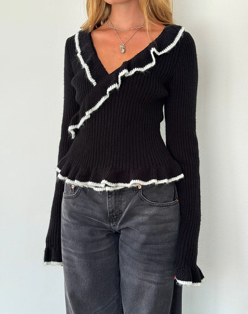 Christella Top in Black - Awmao