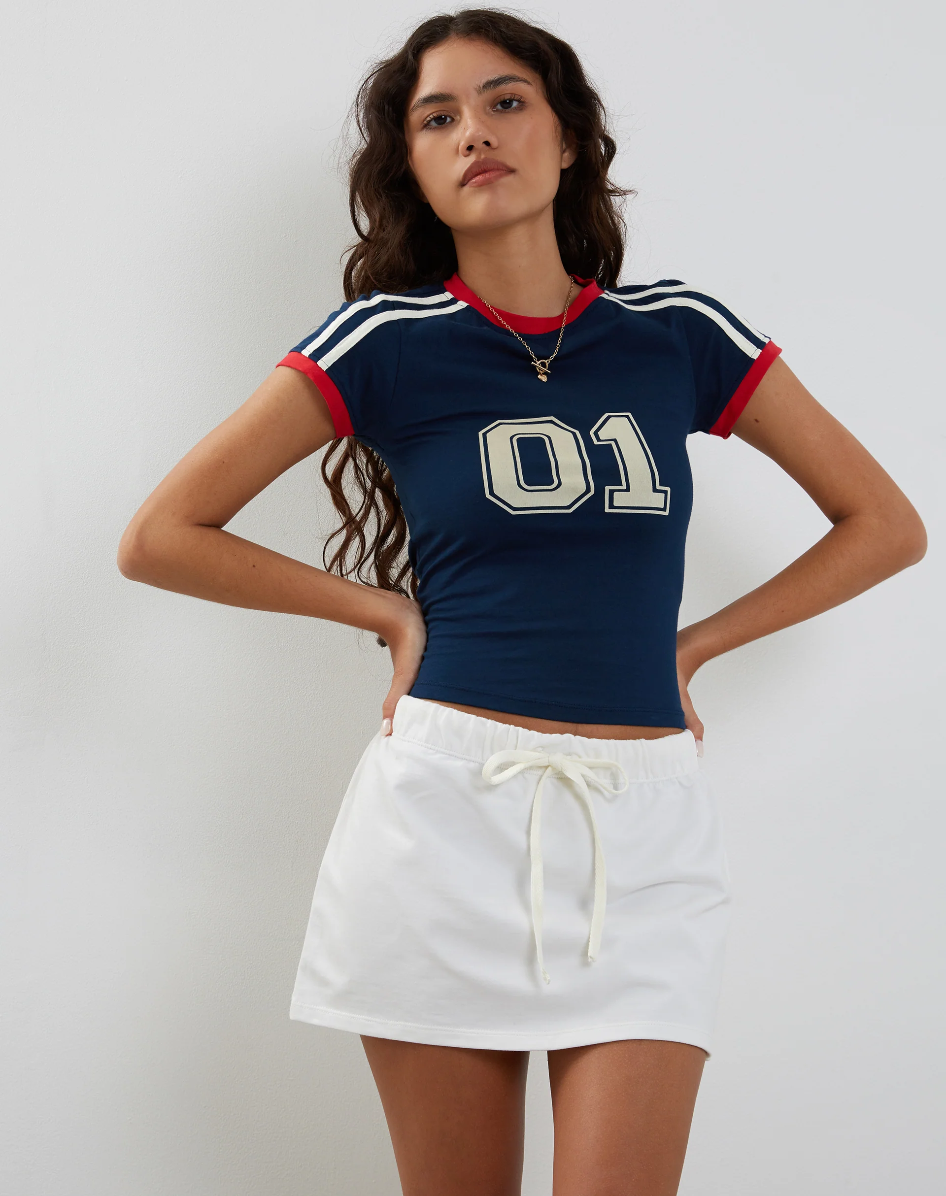 Dheca Mini Skirt in White - Awmao