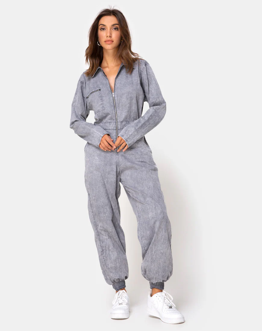 Brody Boiler Suit in Stone Wash - Awmao