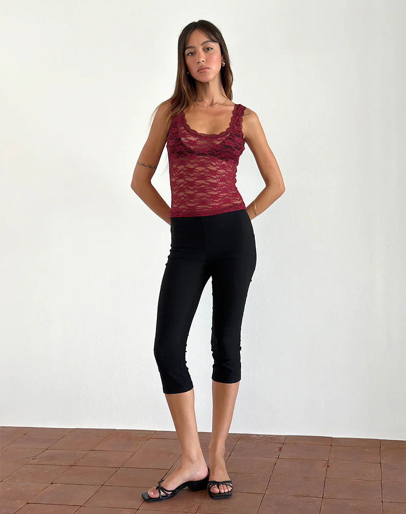 Tahoa Top in Orchid Lace Burgundy - Awmao