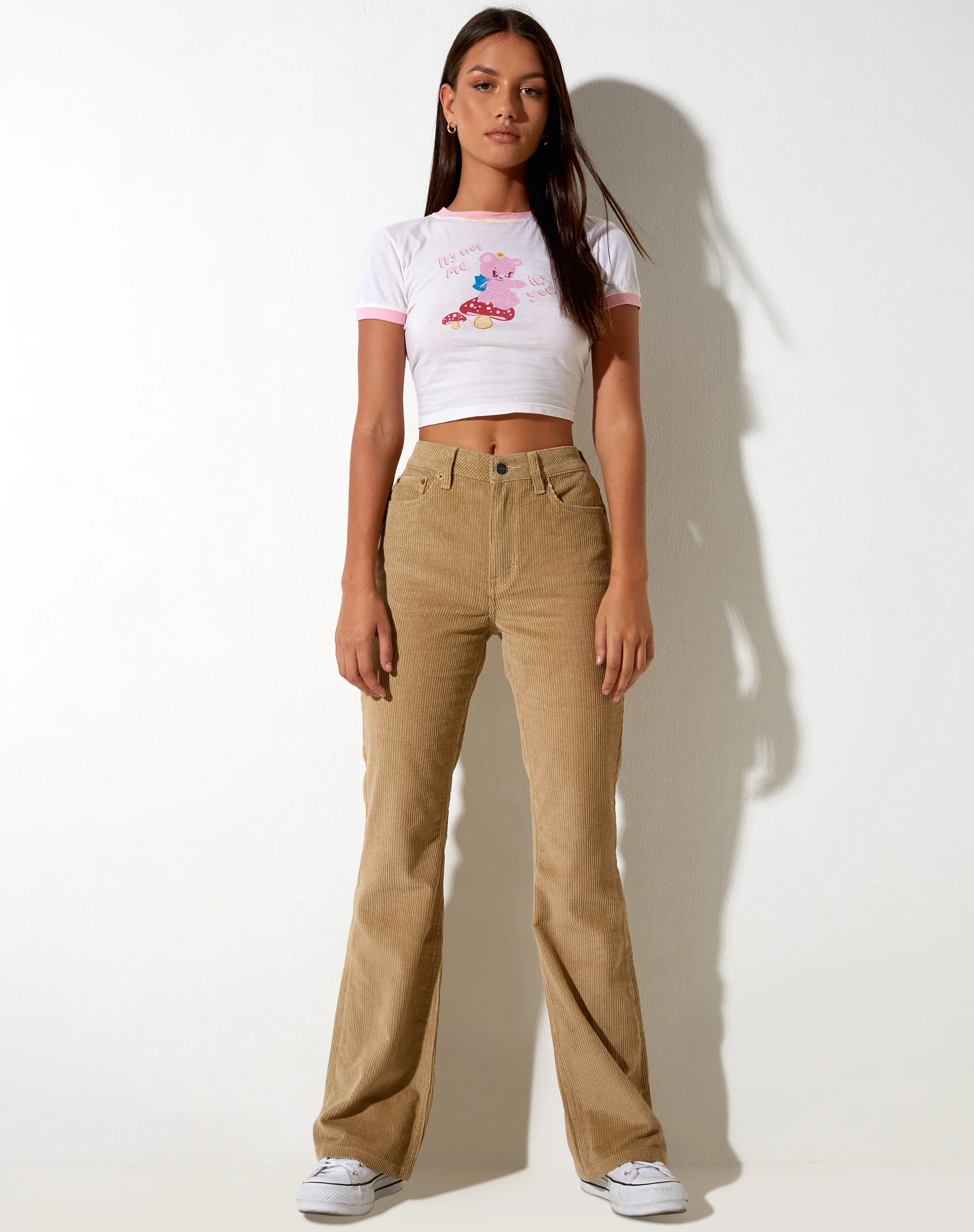 Bootleg Jeans in Cord Sand - Awmao