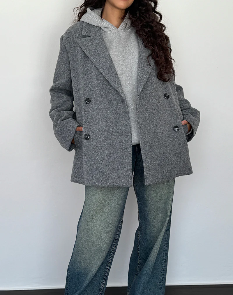 Binaiya Oversized Blazer in Grey - Awmao