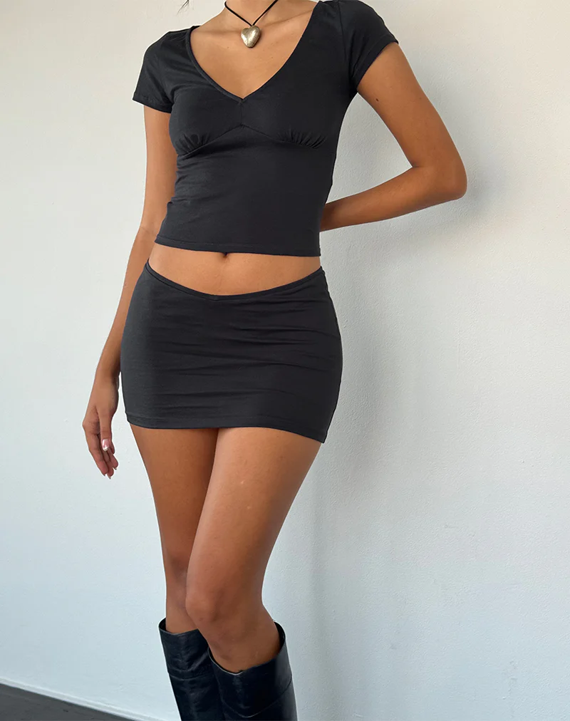 Vidia V Front Mini Skirt in Ocean Storm - Awmao