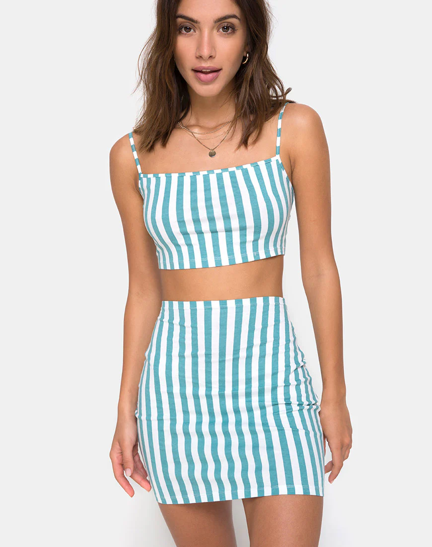 Kimmy Mini Skirt in Mid Stripe - Awmao