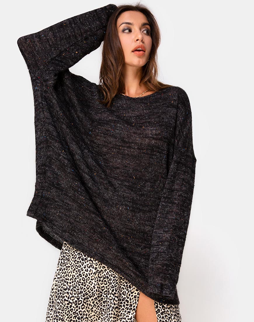 Ajie Jumper in Black Knit - Awmao