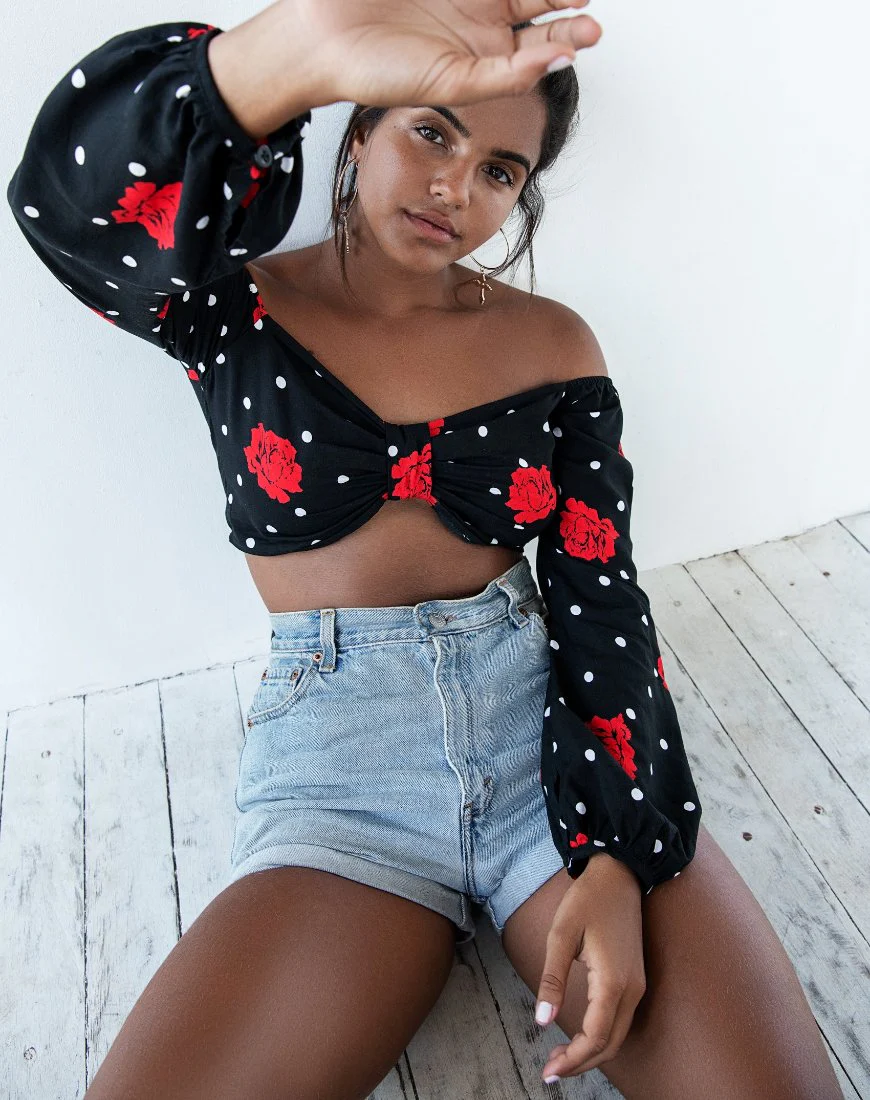Zuma Crop Top in Cuban Rose - Awmao