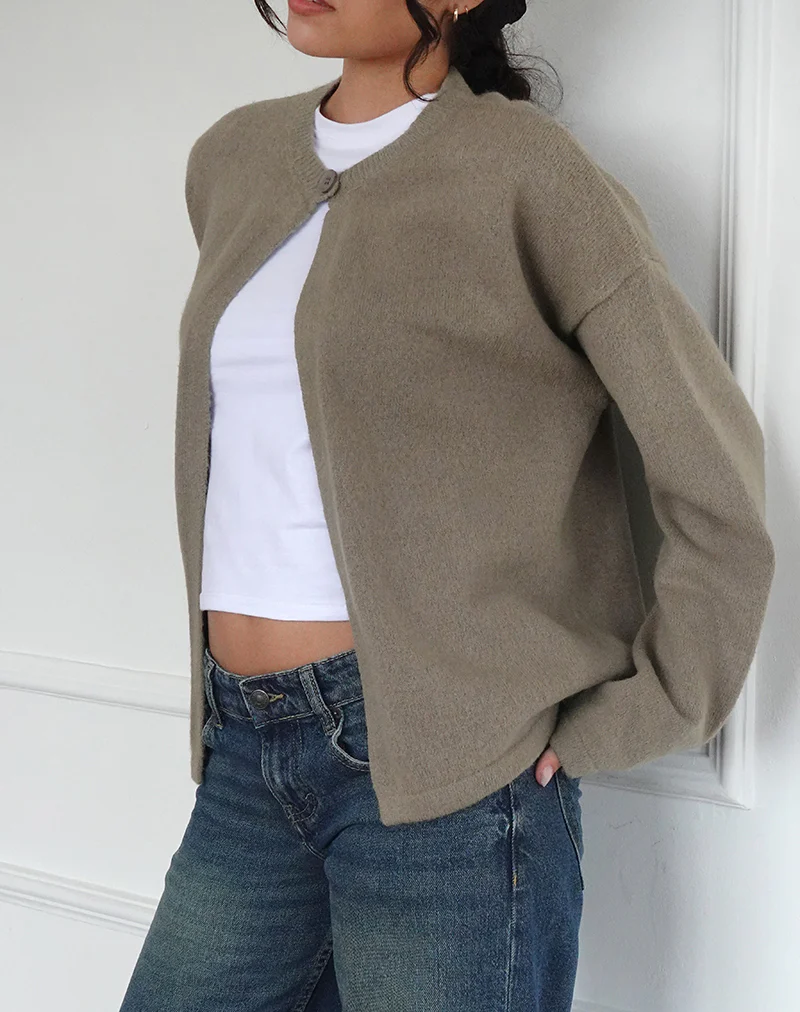 Maureen Cardigan in Taupe - Awmao