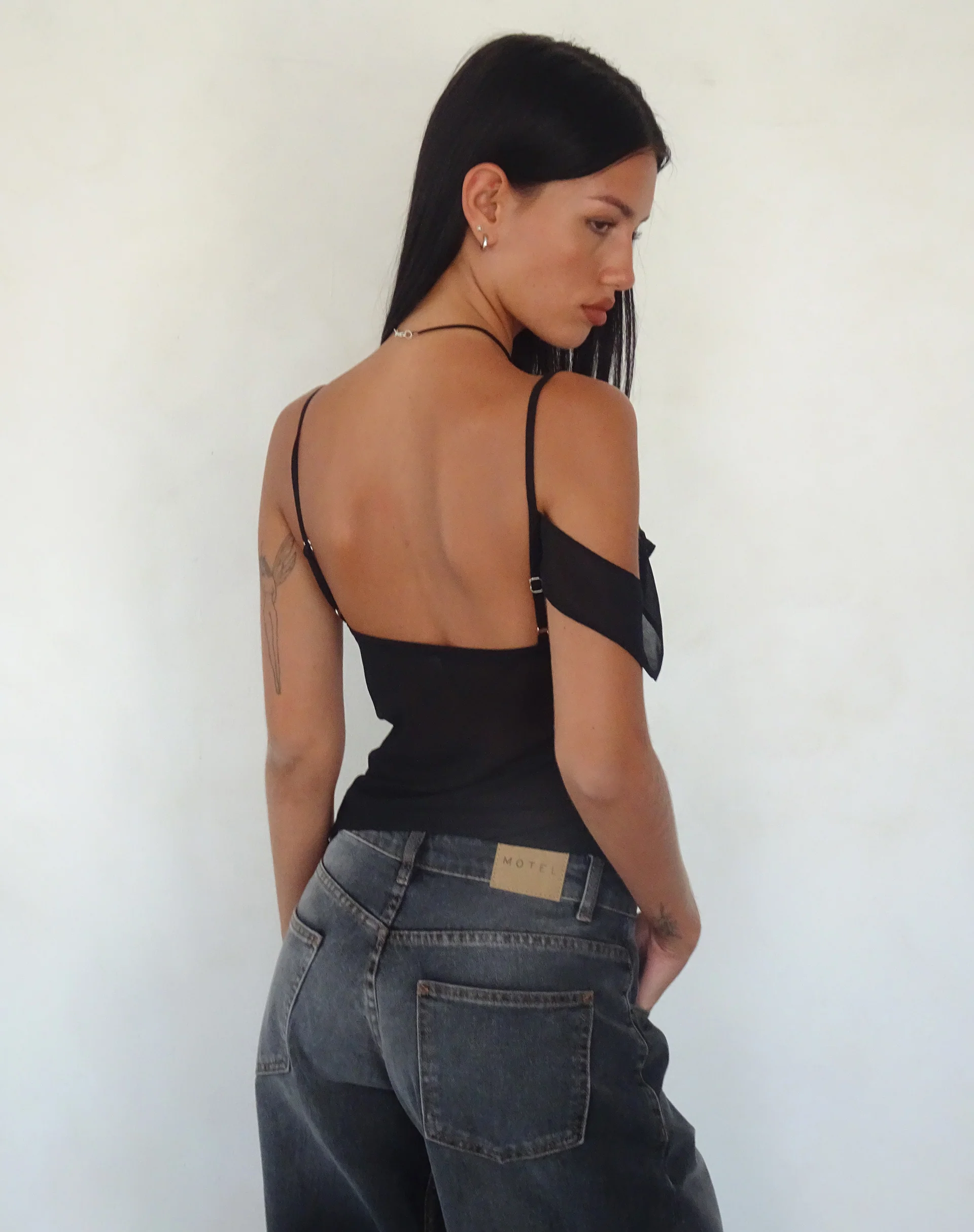 Davila Top in Chiffon Black - Awmao