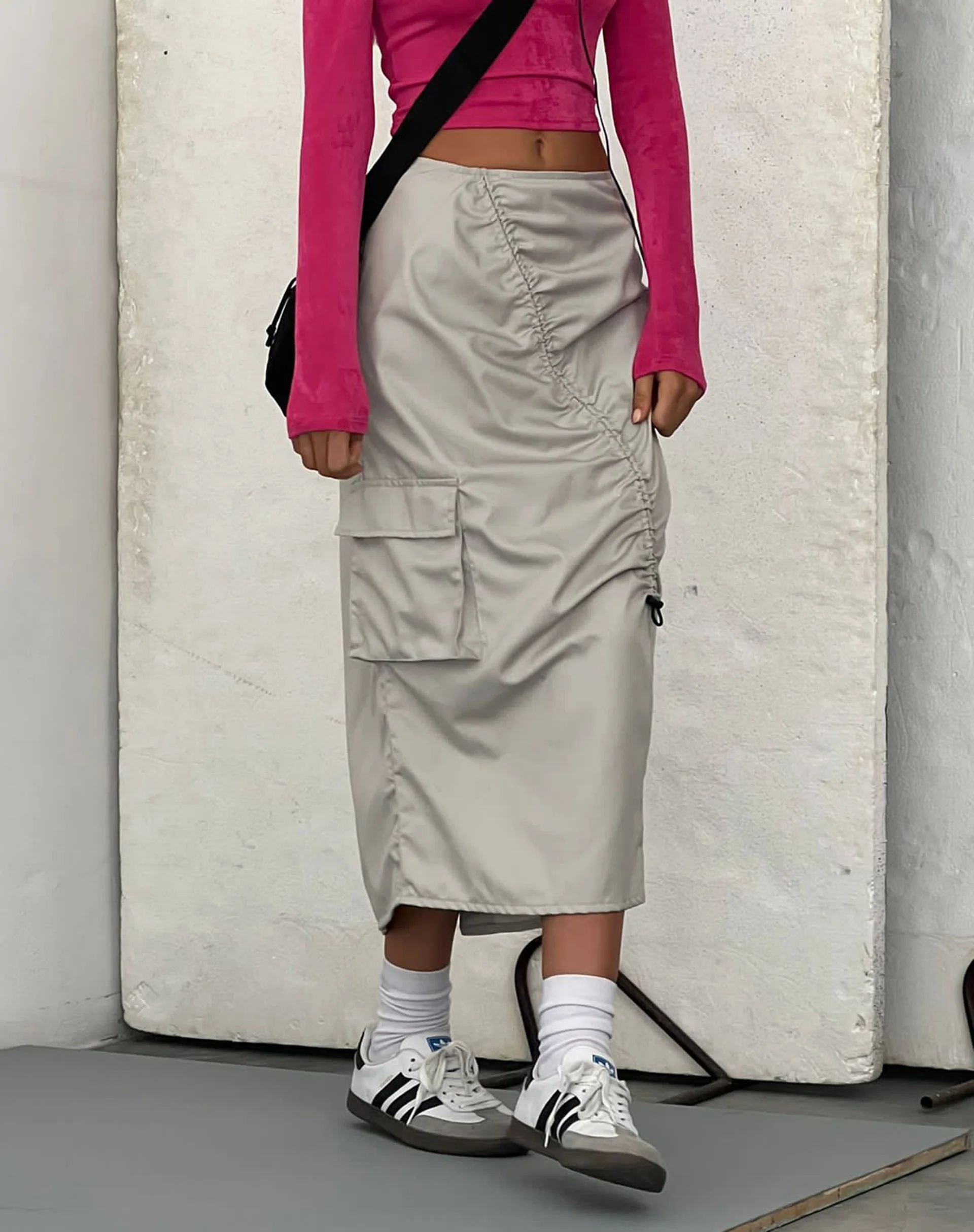 Enore Midi Skirt in Oat - Awmao