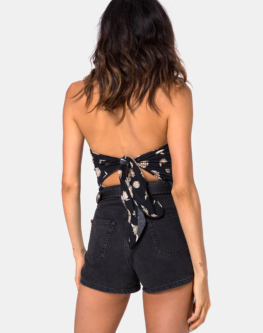 Lax Bandeau Bodice in Grunge Daisy Floral - Awmao