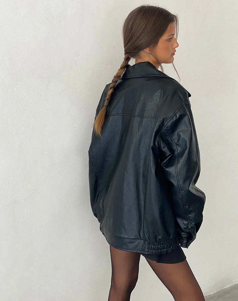 Cavita Jacket in PU Black - Awmao