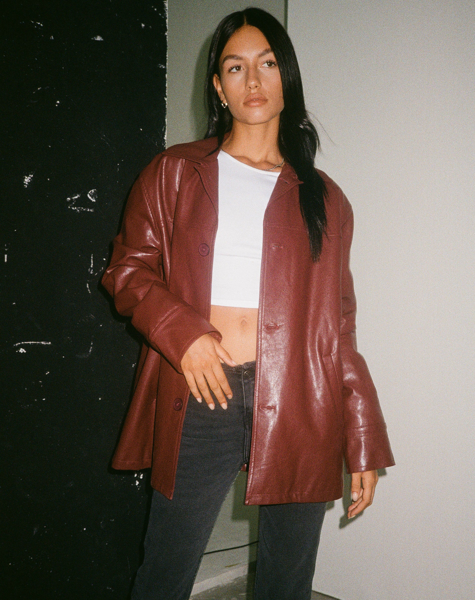 Walta Jacket in PU Redwood - Awmao